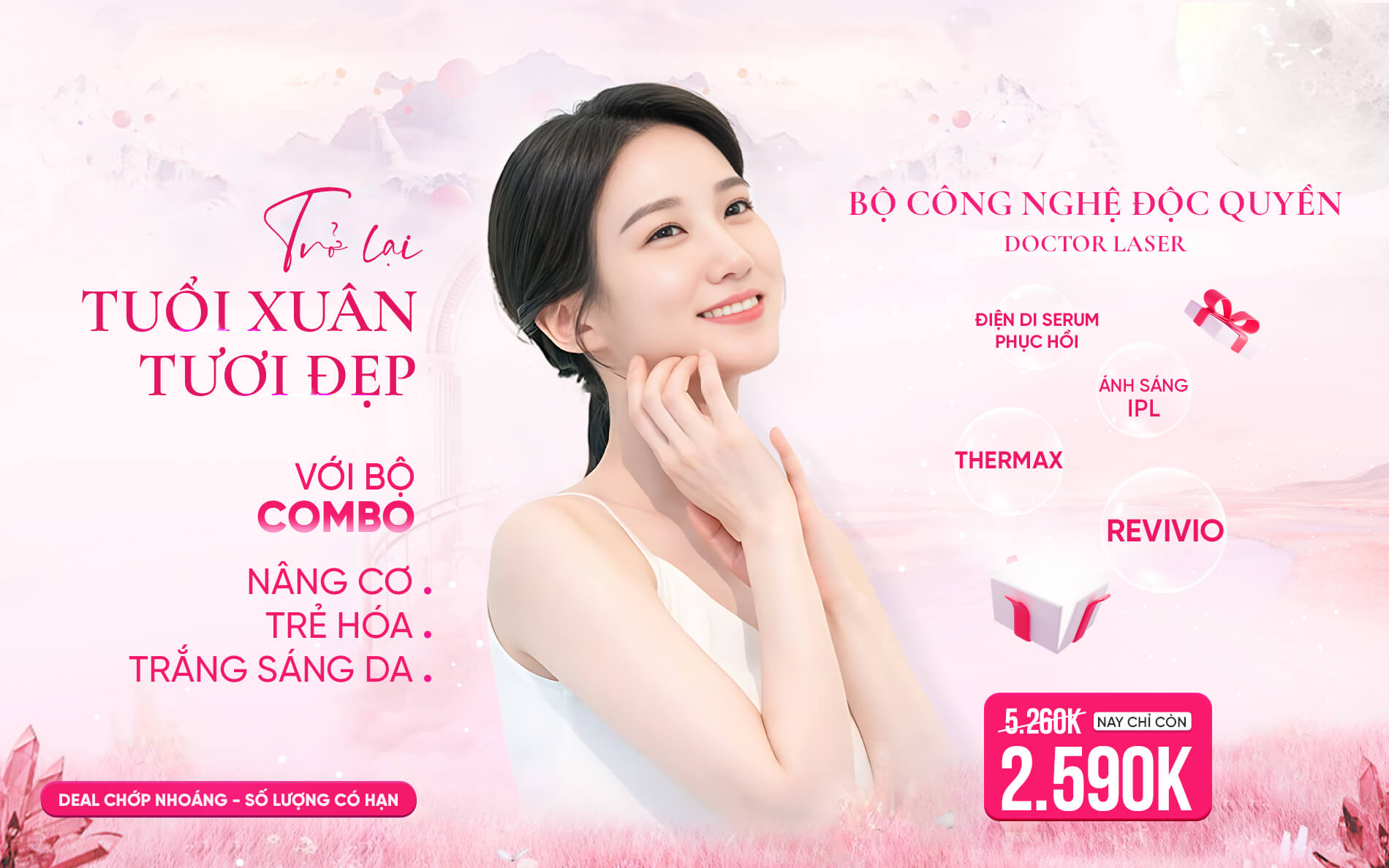 Trở Lại Tuổi Xuân Tươi Đẹp Với Bộ Combo Nâng Cơ – Trẻ Hóa – Trắng Da