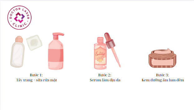 Routine dưỡng da ban đêm cho da giãn mao mạch.