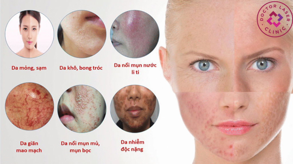 Phân biệt giãn mao mạch với các tình trạng khác.