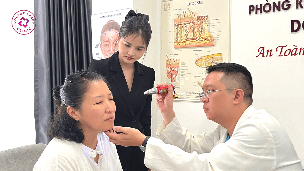 Thăm khám và điều trị giãn mao mạch da tại phòng khám Doctor Laser