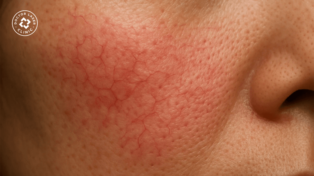 Vùng da bị giãn mao mạch đỏ li ti cần chăm sóc đúng cách