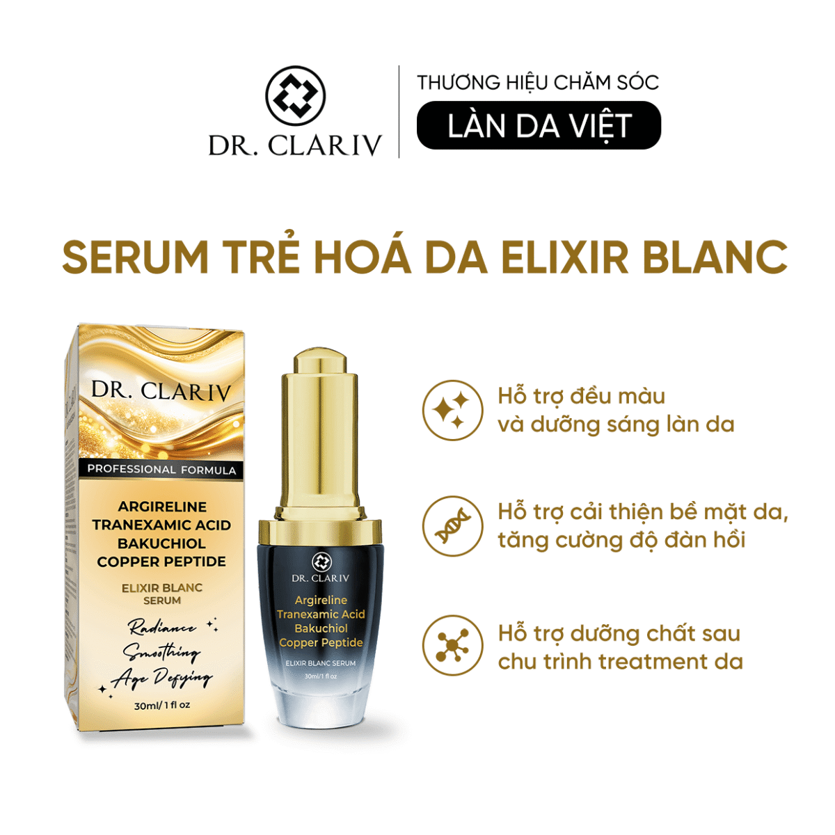 công dụng serum trẻ hoá da elixir blanc