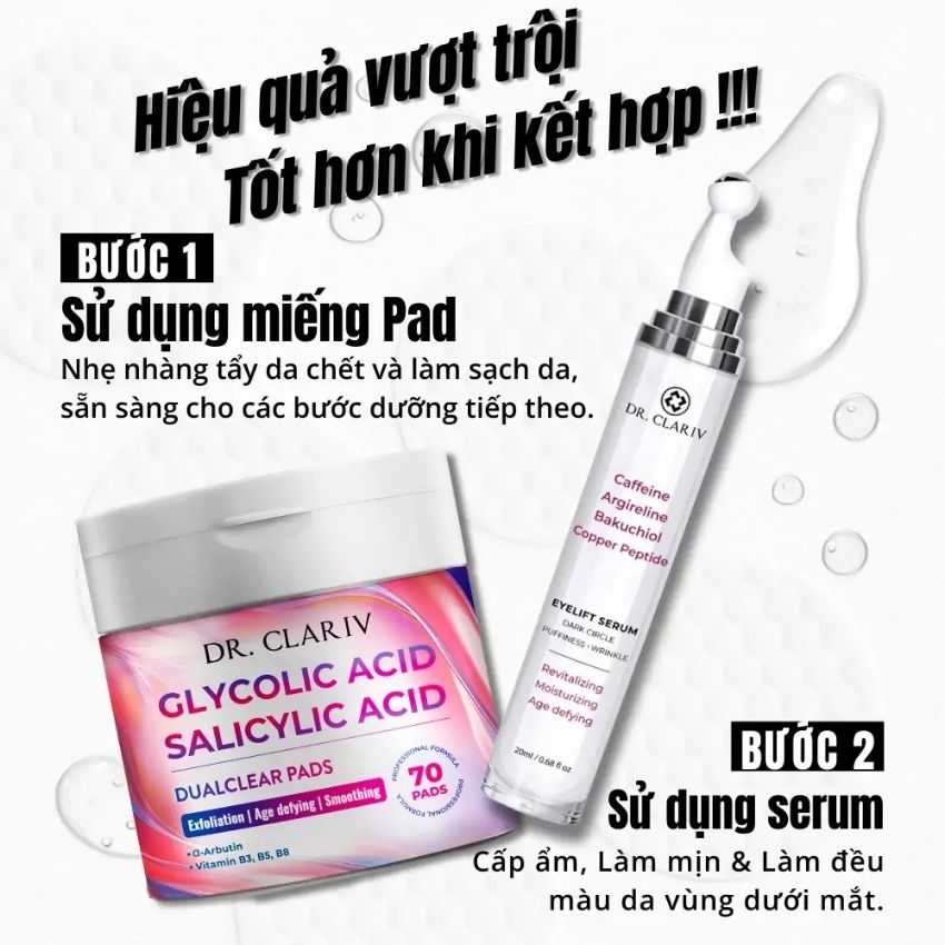 huong-dan-su-dung-eyelift-serum-ket-hop-toner-pad-dr-clariv Serum trị thâm mắt Dr. Clariv dưỡng sáng vùng mắt 20ml - Ảnh 6
