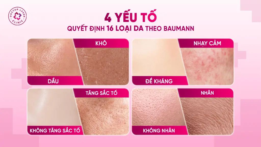 Phân loại da theo 4 yếu tố