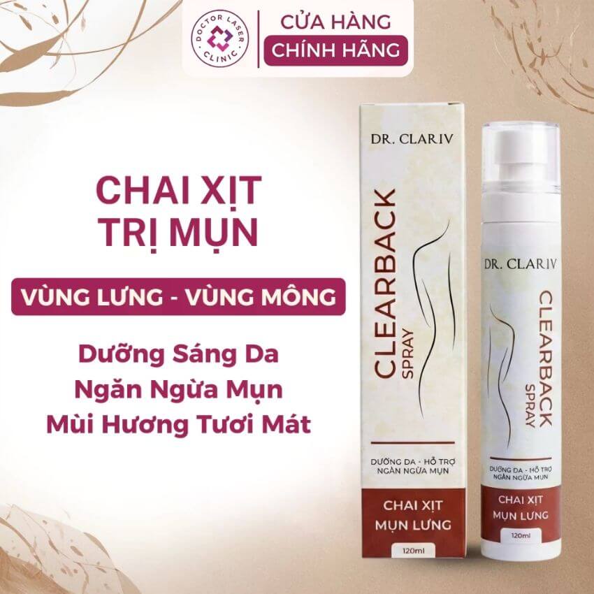 xịt mụn lưng drclariv 120ml xịt mụn lưng drclariv 120ml