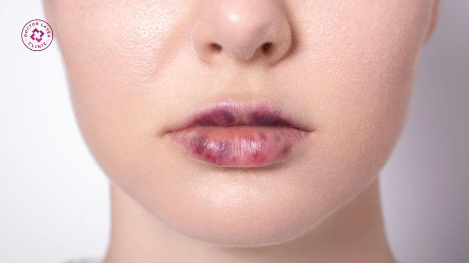 bầm tím sau tiêm filler môi