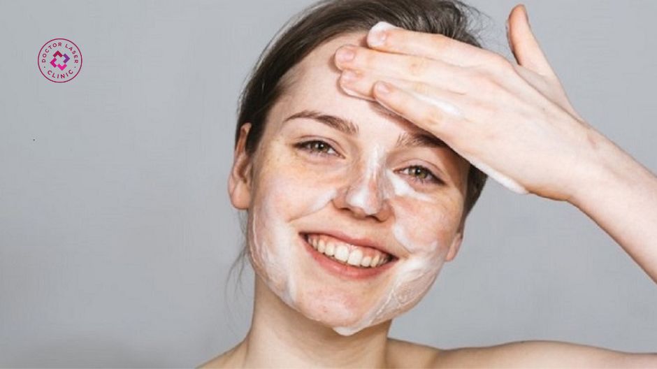 dùng sửa rửa mặt dịu nhẹ