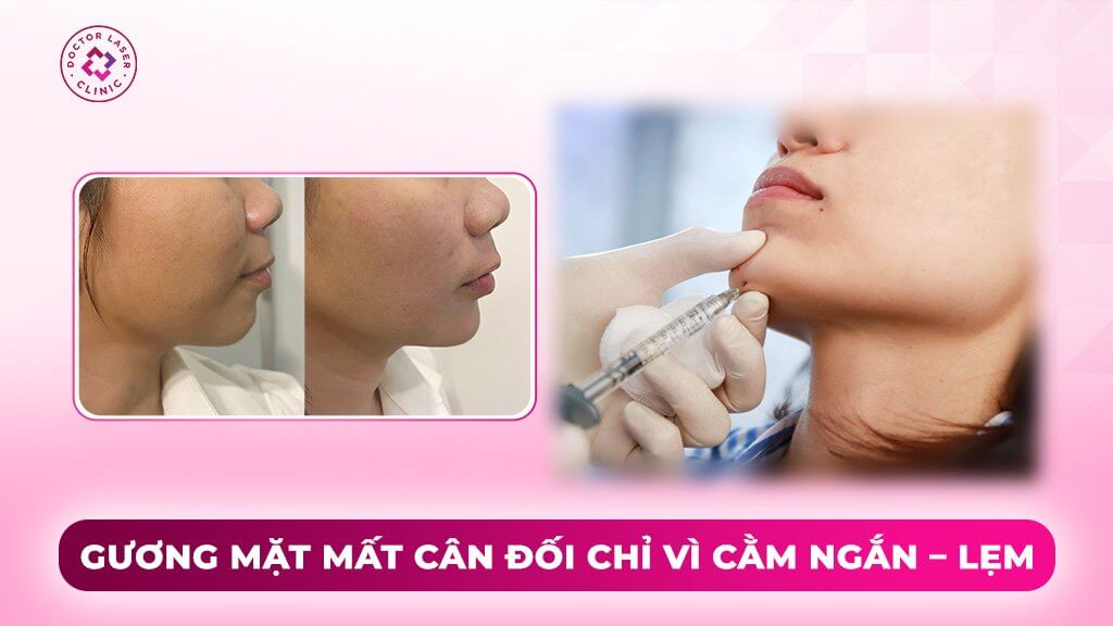 gương mặt mất cân đối vì cằm ngắn lẹm