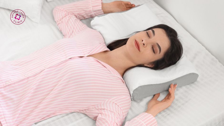 kê cao gối khi ngủ sau tiêm filler môi