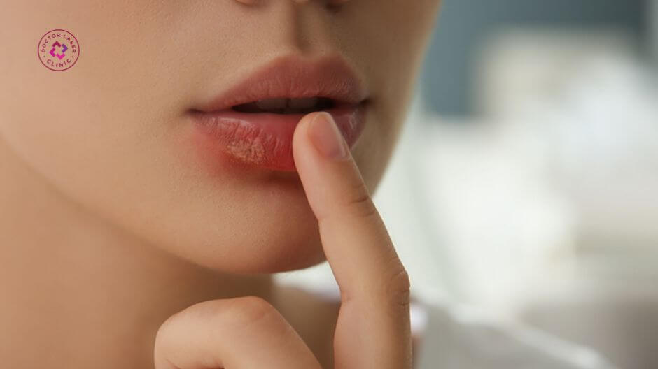 mụn rộp môi do virus herpes simplex