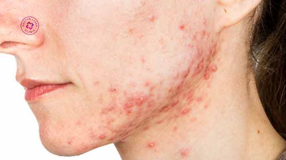 mụn viêm là nguyên nhân gây sẹo đáy vuông