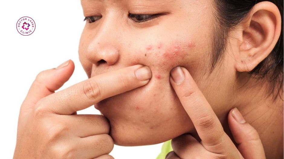 nặn mụn sai cách gây sẹo rỗ đáy tròn