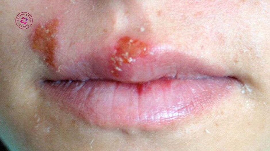 nhiễm trùng môi sau tiêm filler