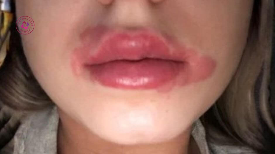 Nhiễm trùng sau tiêm filler gây sưng đau và đỏ viêm vùng da