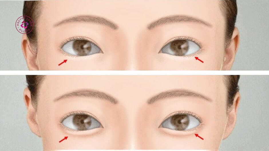 tiêm bọng mắt cười trông như thế nào