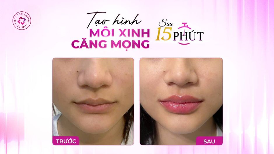trước sau tiêm filler môi tại doctor laser
