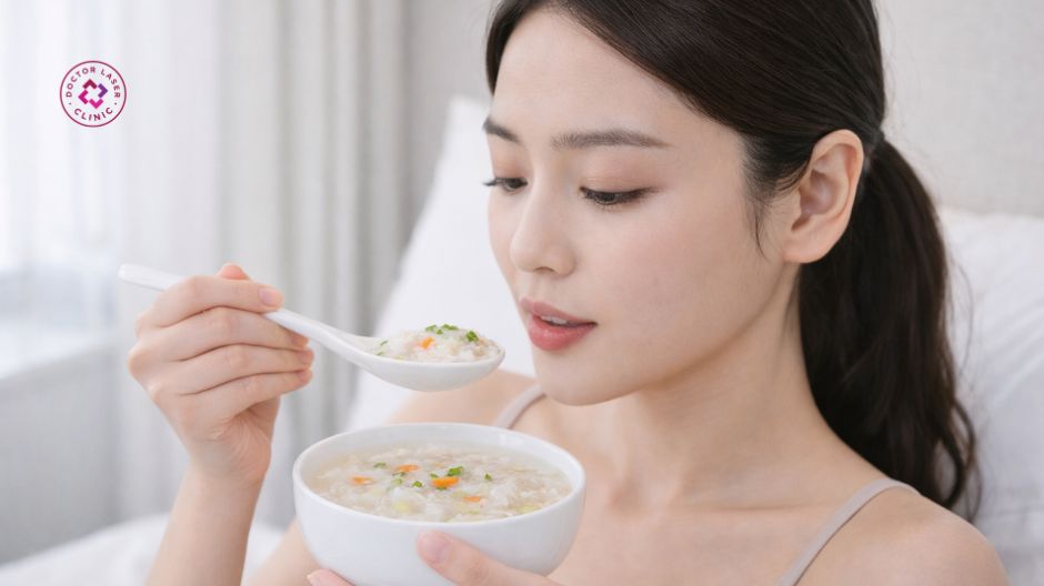 ăn súp cháo sau tiêm botox gọn hàm