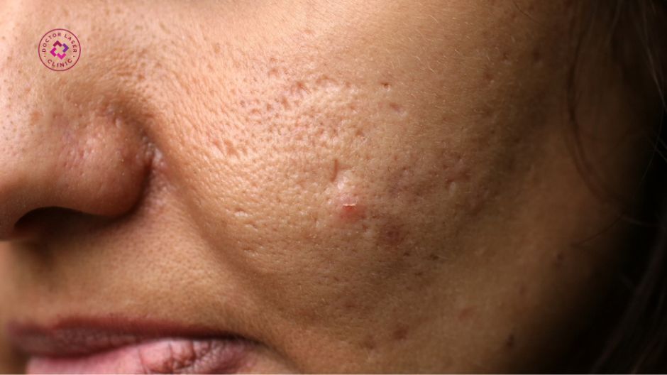 biểu hiện da mặt bị sẹo lõm