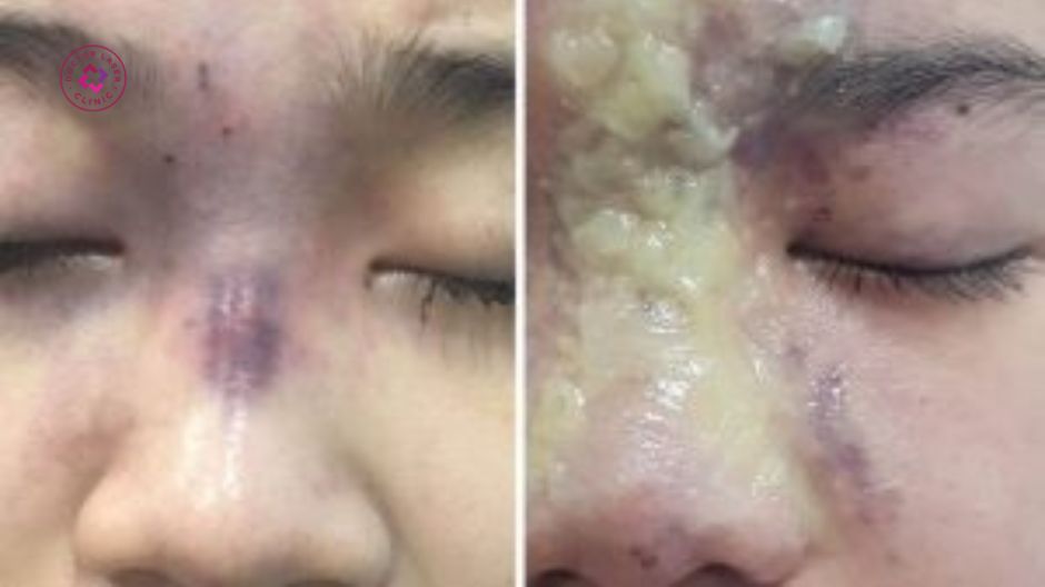 chảy mủ sau tiêm filler mũi
