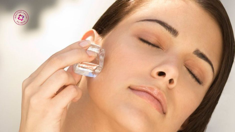 chườm đá lạnh cho da sẹo rỗ