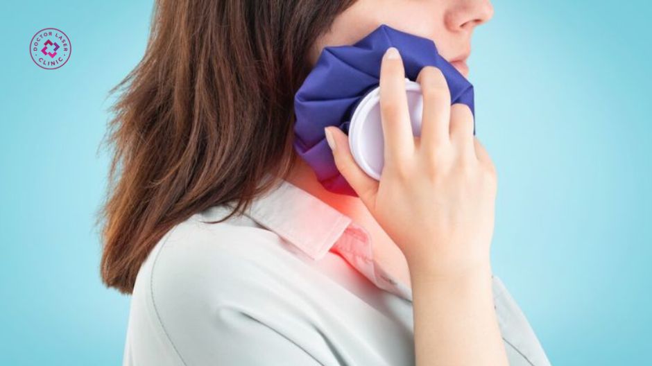 chườm lạnh giảm sưng bầm sau tiêm botox