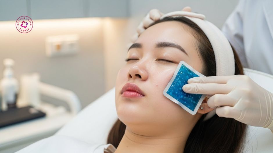 chườm lạnh sau tiêm ha giảm sưng