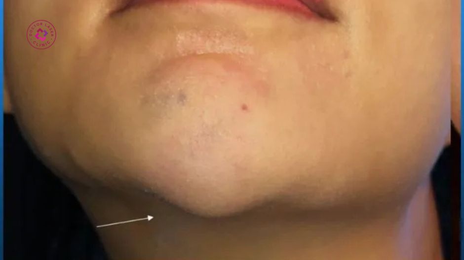 filler cằm bị dịch chuyển vón cục sau tiêm