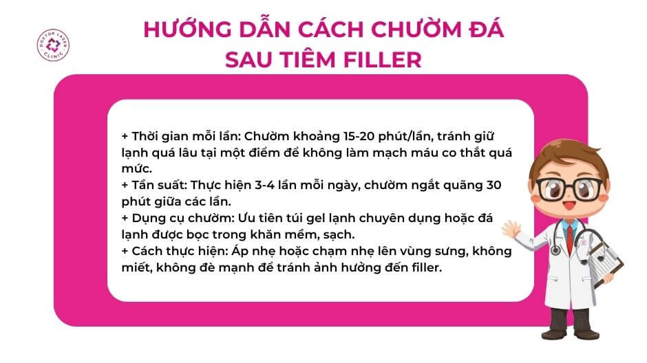 hướng dẫn chườm lạnh sau tiêm filler