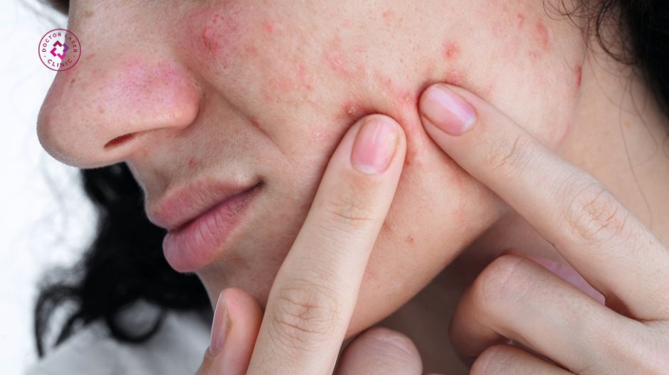 không tự ý nặn mụn để hạn chế nguy cơ sẹo rỗ