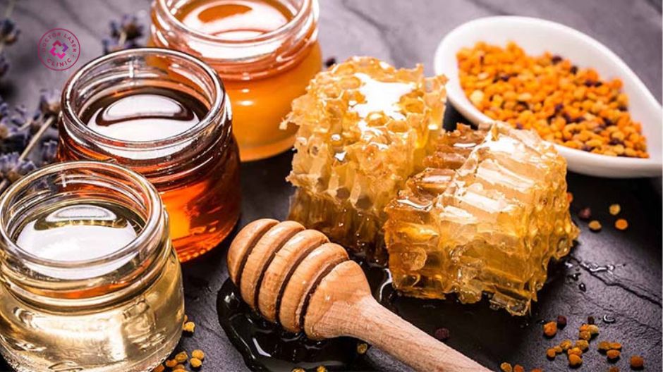 mật ong hỗ trợ dưỡng ẩm da sẹo lõm thủy đậu