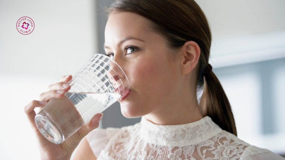 nên uống đủ nước sau nâng mũi bằng chỉ