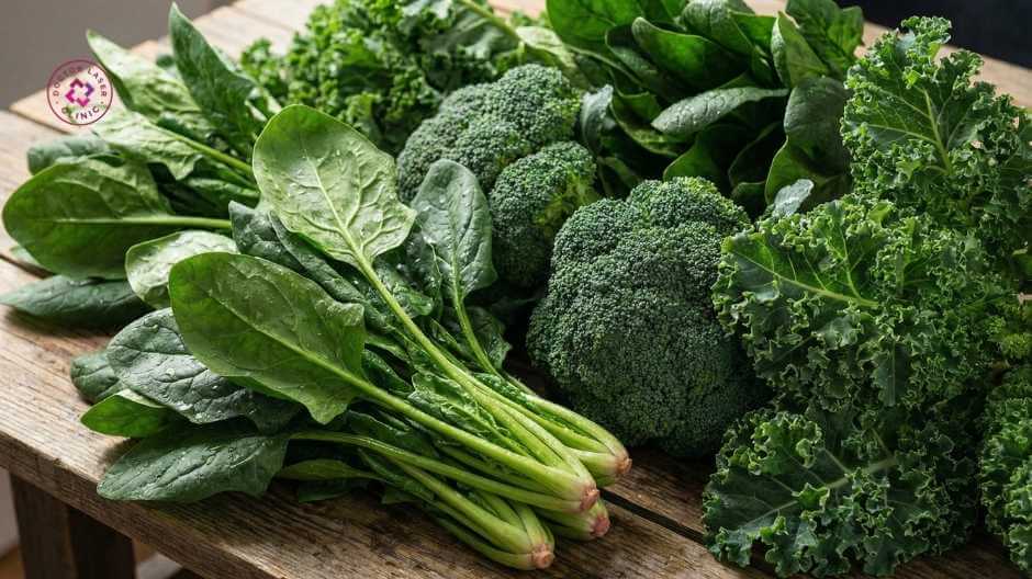 rau lá xanh hỗ trợ phục hồi da sau prp