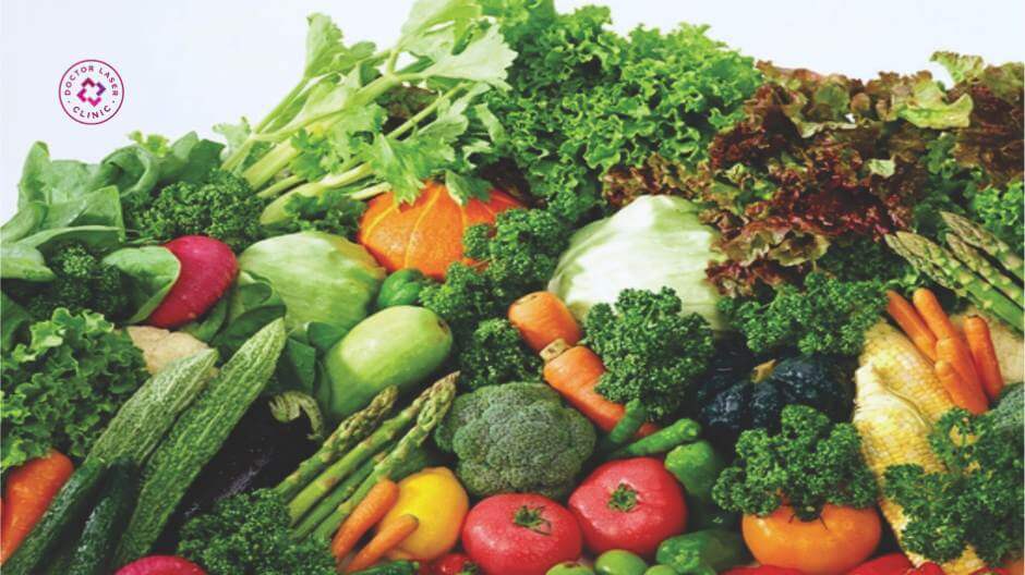 rau xanh tươi tốt cho hồi phục sau tiêm filler