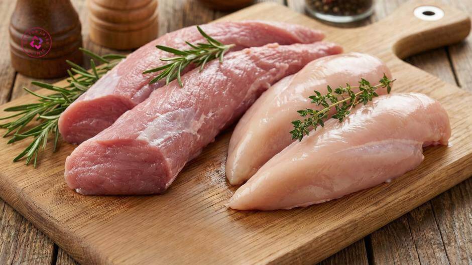 thịt heo nạc thịt gà giàu protein sau prp