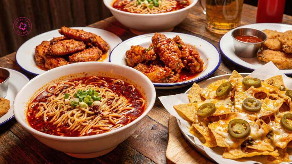 thực phẩm cay nóng dầu mỡ sau prp