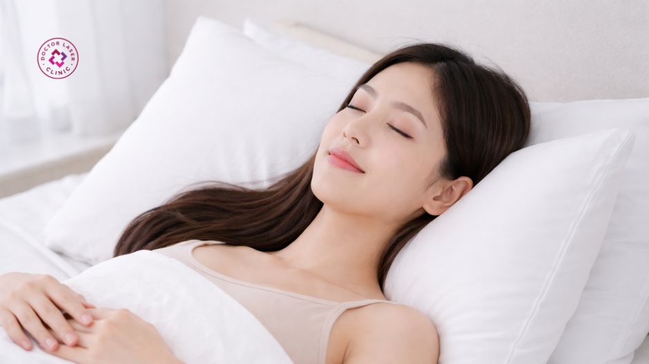 tư thế ngủ sau tiêm botox gọn hàm