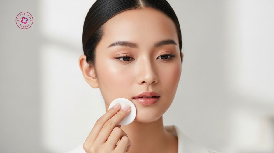 vệ sinh vùng tiêm filler bằng nước muối sinh lý