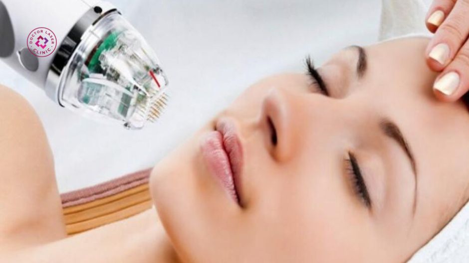 vi kim rf sẹo lõm vùng trán giúp săn chắc da