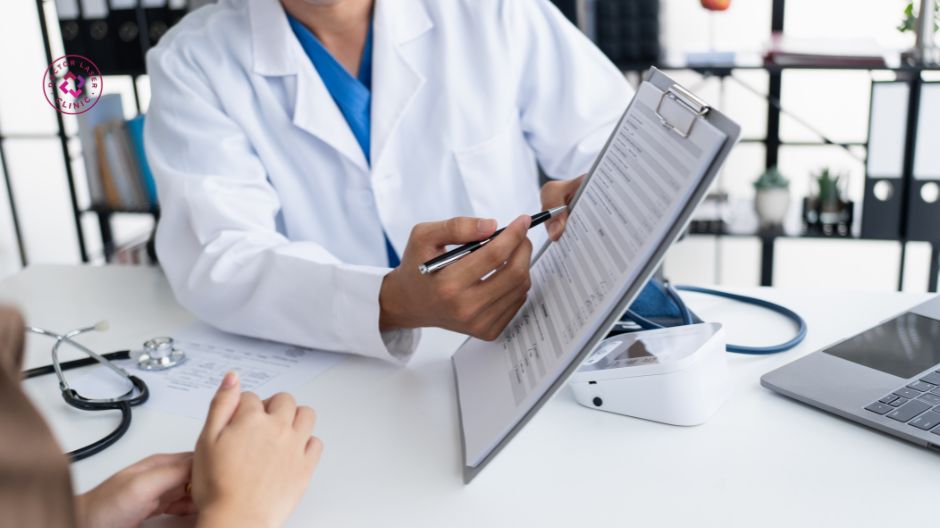 bác sĩ thăm khám tư vấn tiêm botox mồ hôi tay