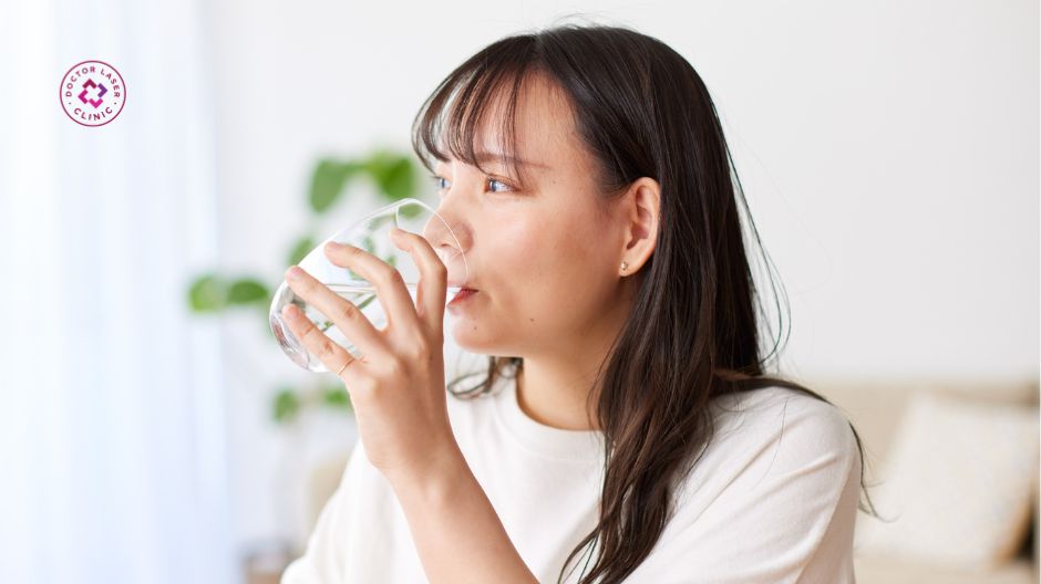 uống đủ nước sau tiêm botox