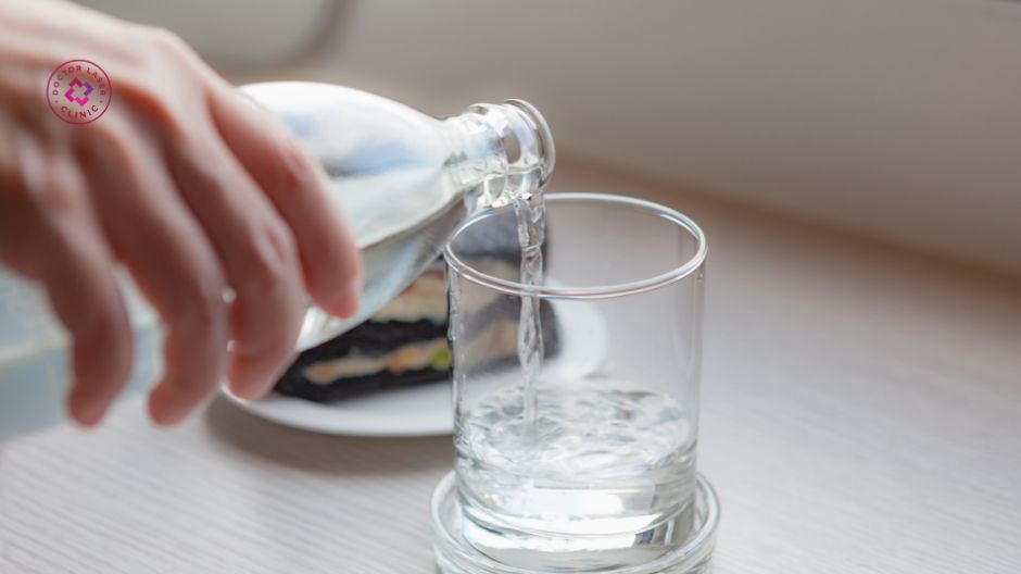 uống đủ nước sau tiêm filler hạ gò má