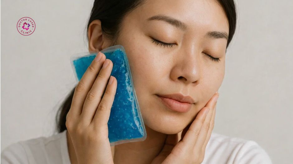 chườm lạnh giúp giảm sưng sau tiêm meso