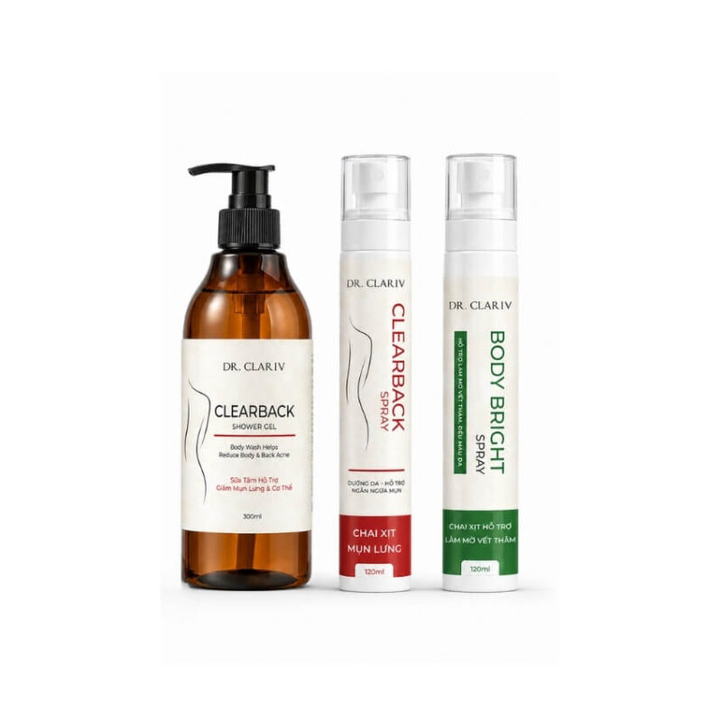 combo sữa tắm xịt mụn xịt mờ thâm