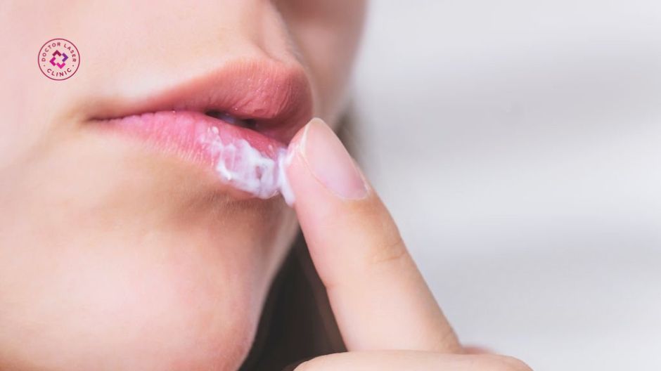 dưỡng môi sau khi khử thâm môi bằng laser co2