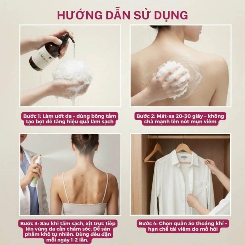hướng dẫn sử dụng combo trị mụn lưng dr clariv hướng dẫn sử dụng combo trị mụn lưng dr clariv