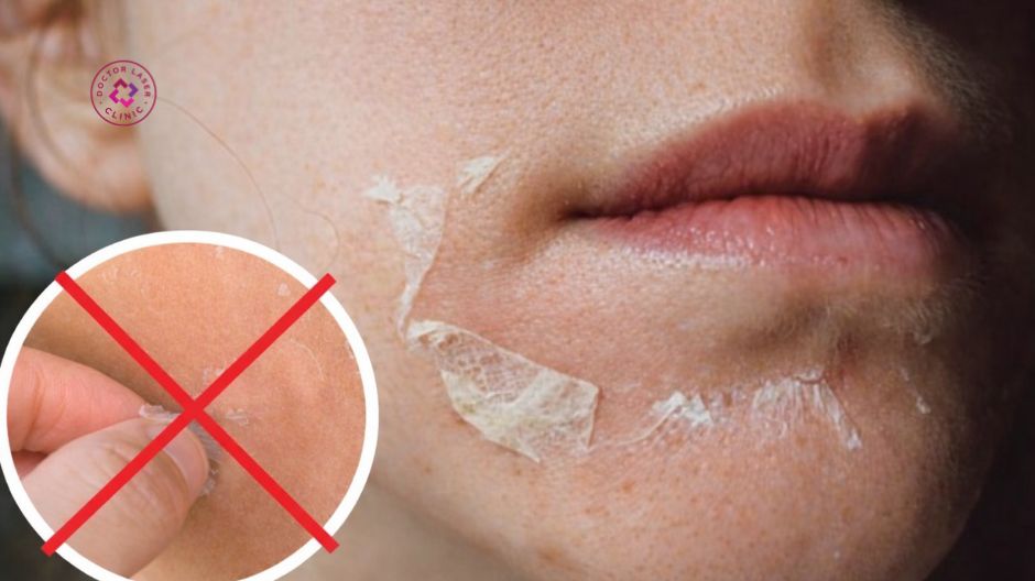 không bóc da đang bong sau peel