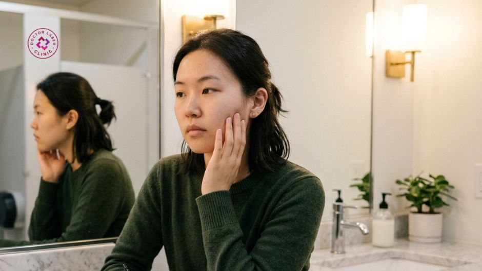 không sờ tay lên mặt sau tiêm meso