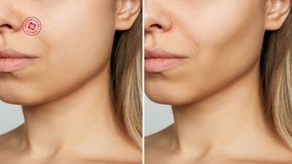má hóp sau tiêm botox gọn hàm