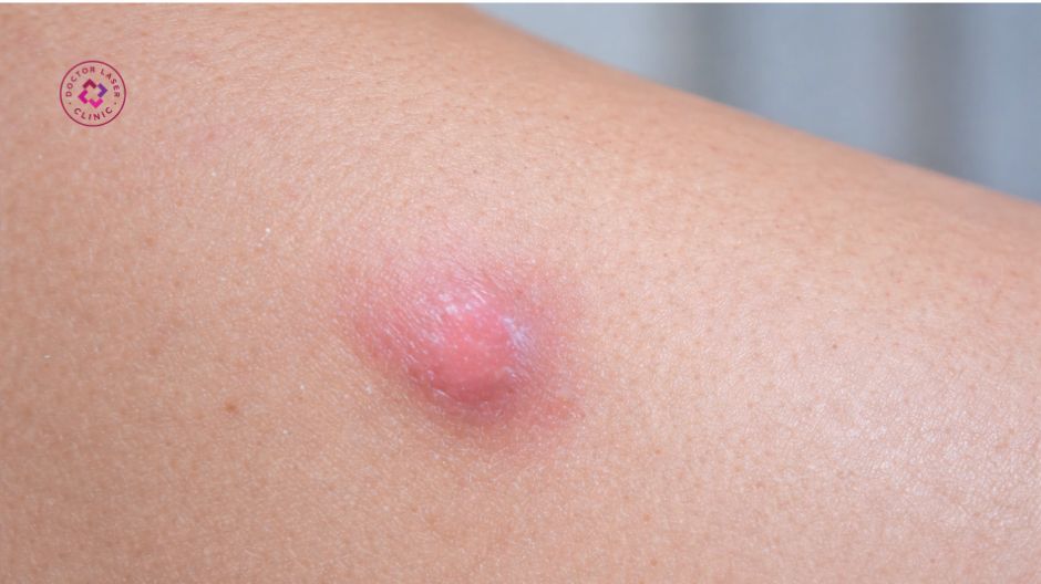 mụn bọc ở lưng viêm sưng đỏ