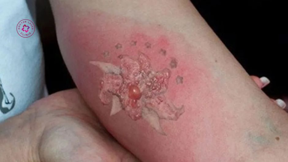 phồng rộp sau pico laser